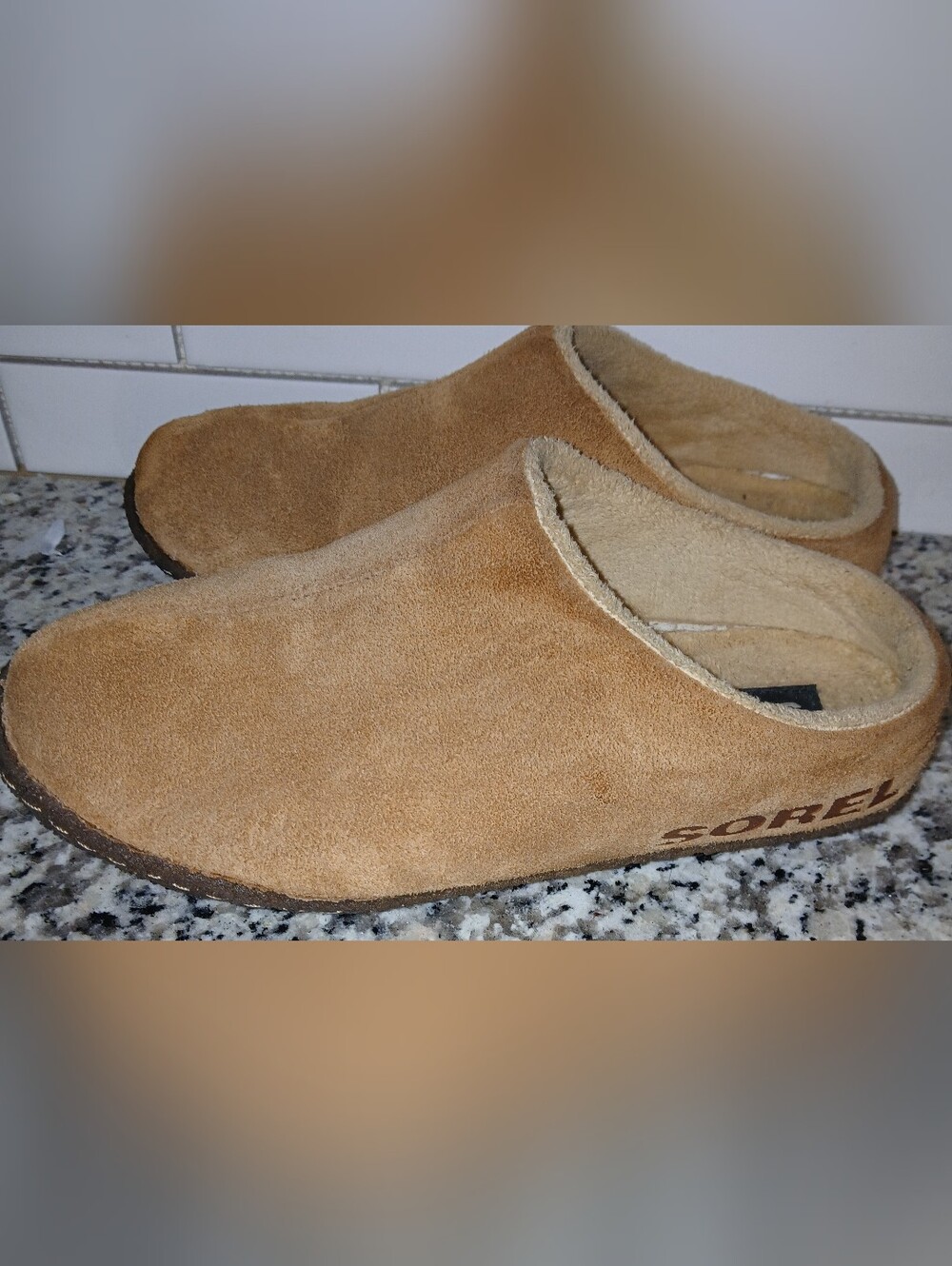 Sorel Nakiska Women's. Teens Slipper Slide Suede 5 Faux Fur Lined Tan Cozy Shoes